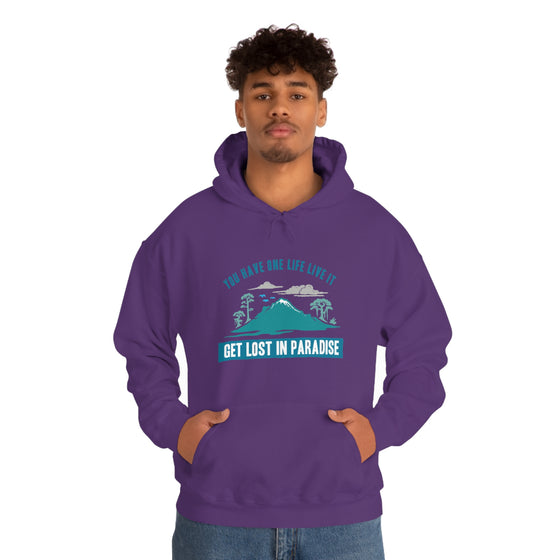 Chill Stitch – Get Lost in Paradise - Unisex Hooded Hoodie Sweatshirt – Embrace Your Vibe