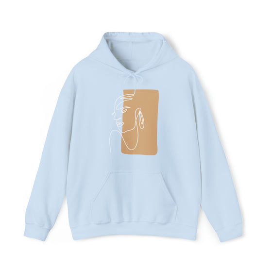 Abstract Shapes V7 Face Sketch | Abstract | Minimalist | Modern  Unisex Hooded Hoodie Sweatshirt | Embrace Your Vibe