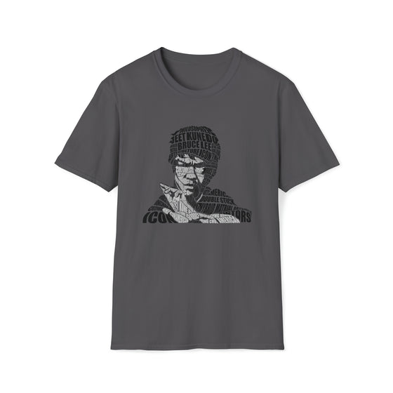Bruce Lee | Unisex Soft Style Tee T-Shirt | Embrace Your Vibe | Calligram Word Design
