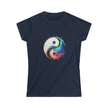  Hippie Shirt | Watercolor Yin Yang Symbol V1 |  Women's Soft style Tee T-Shirt