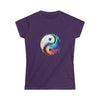 Hippie Shirt | Watercolor Yin Yang Symbol V1 |  Women's Soft style Tee T-Shirt