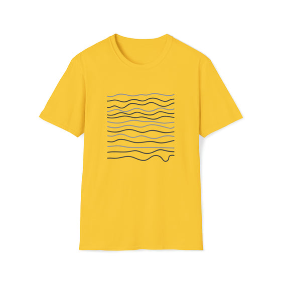 Abstract Wavy Squiggly Lines Shapes V16 | Unisex Soft Style Tee T-Shirt  |  Embrace Your Vibe