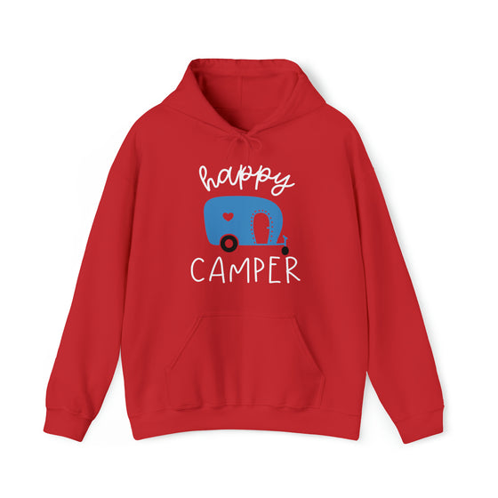 Happy Camper Sweatshirt | Heart Camping Outdoors  | Unisex Hooded Hoodie Sweatshirt