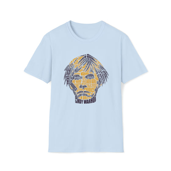 Andy Warhol | Unisex Soft Style Tee T-Shirt | Embrace Your Vibe | Calligram Word Design