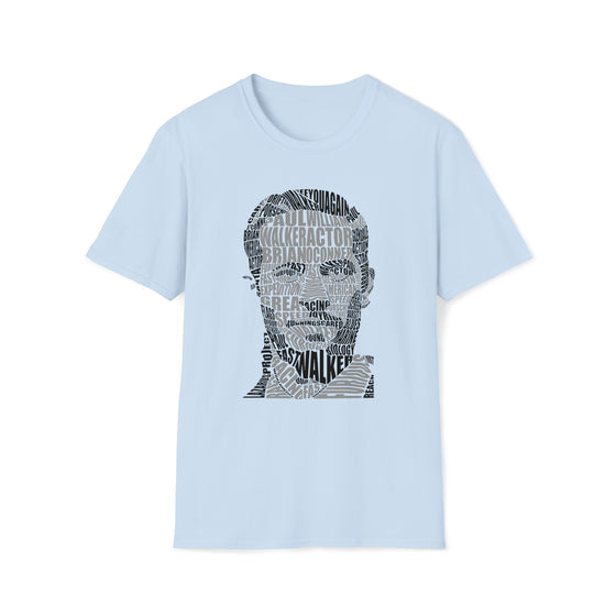 Paul Walker Fast Furious Actor | Unisex Soft Style Tee T-Shirt  | Calligram Word Design