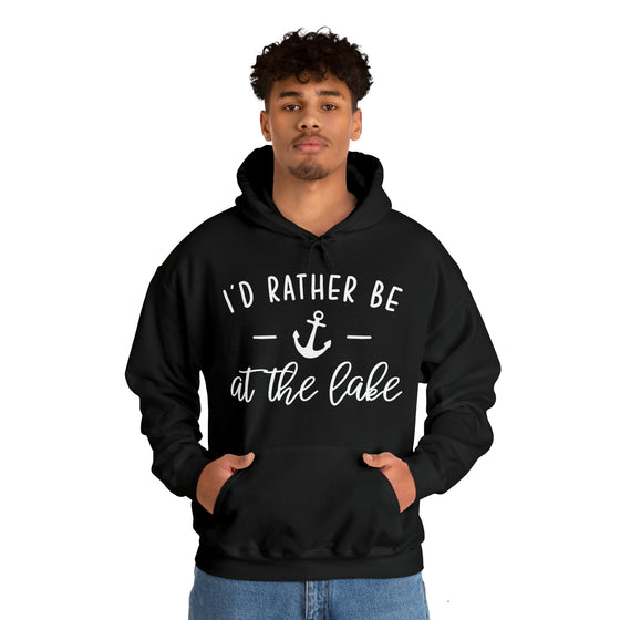 Rather Be at Lake Boating Sweatshirt | Unisex Hooded Hoodie Sweatshirt