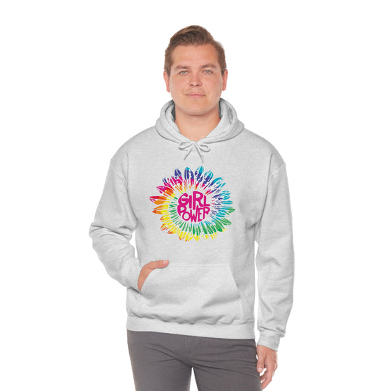Chill Stitch – Girl Power Tie-Dye - Unisex Hooded Hoodie Sweatshirt – Embrace Your Vibe