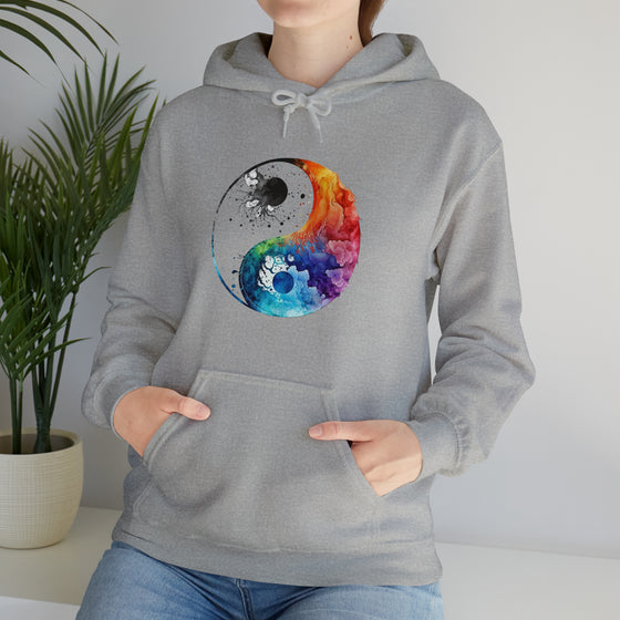 Yoga Hoodie | Yin Yang Sign V1 Watercolor | Unisex Hooded Hoodie Sweatshirt