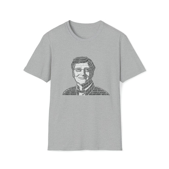 Bill Gates | Unisex Soft Style Tee T-Shirt | Embrace Your Vibe | Calligram Word Design