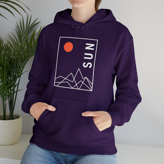 Abstract Shapes V5 Mountain Peaks Sun | Abstract | Minimalist | Modern  Unisex Hooded Hoodie Sweatshirt | Embrace Your Vibe