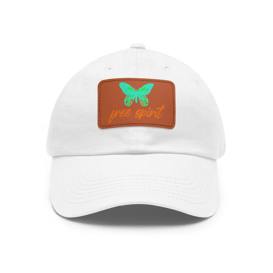 Free Spirit Butterfly Hat | Leather Patch Baseball Cap