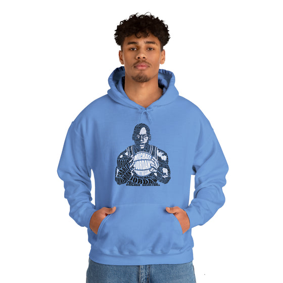 Michael Jordan Basketball | Unisex Hooded Hoodie Sweatshirt  | Calligram Word Design