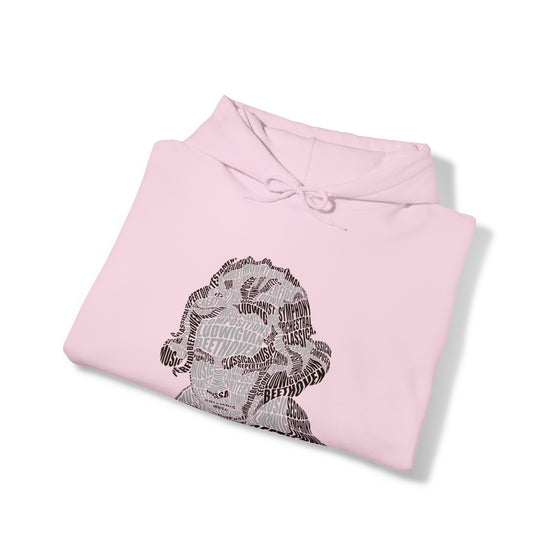 Ludwig van Beethoven Symphony Music | Unisex Hooded Hoodie Sweatshirt | Embrace Your Vibe | Calligram Word Design
