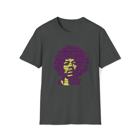 Jimmy Hendrix | Unisex Soft Style Tee T-Shirt | Embrace Your Vibe | Calligram Word Design