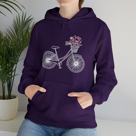 Bicycle Wildflower Basket Bike Biking | Unisex Hooded Hoodie Sweatshirt | Embrace Your Vibe
