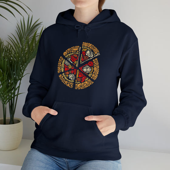 Pizza Slices Foodie Sweatshirt | Abstract Unisex Hooded Hoodie Sweatshirt