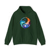 Yoga Seatshirt | Yin Yang Sign V3 Watercolor Flowing | Unisex Hooded Hoodie Sweatshirt