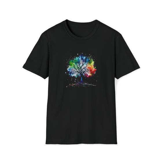 Yoga Shirt | Watercolor Tree of Life V3 Vibrant Colorful Life | Unisex Soft style Tee T-Shirt