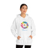 Chill Stitch – Sunflower Rainbow Peace - Unisex Hooded Hoodie Sweatshirt – Embrace Your Vibe