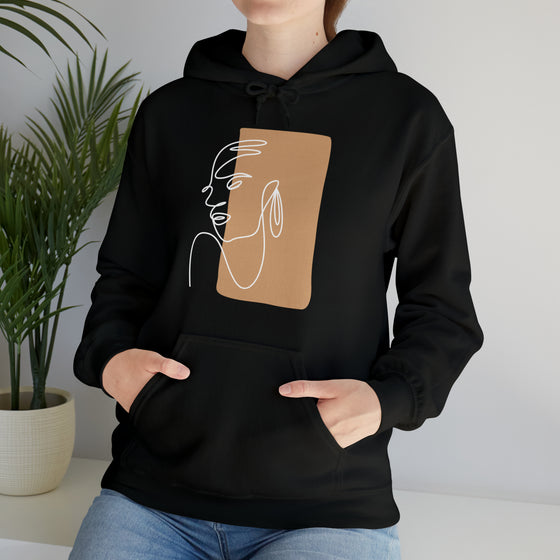 Abstract Shapes V7 Face Sketch | Abstract | Minimalist | Modern  Unisex Hooded Hoodie Sweatshirt | Embrace Your Vibe