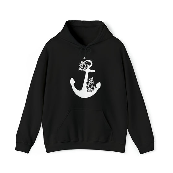 Floral Boat Anchor Boating Sweatshirt | Unisex Hooded Hoodie Sweatshirt