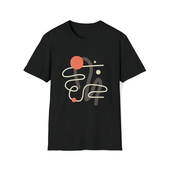 Abstract Lines Circles Shapes V2  |  Unisex Soft Style Tee T-Shirt  | Embrace Your Vibe