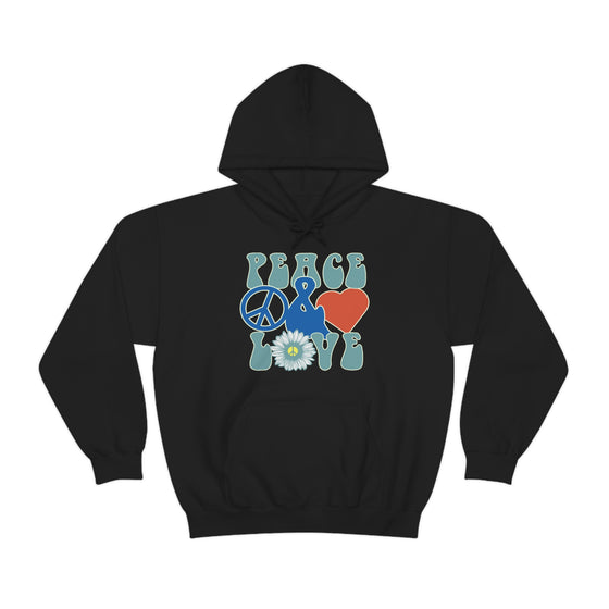 Chill Stitch – Peace & Love - Unisex Hooded Hoodie Sweatshirt – Embrace Your Vibe