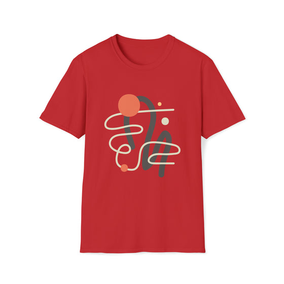 Abstract Lines Circles Shapes V2  |  Unisex Soft Style Tee T-Shirt  | Embrace Your Vibe