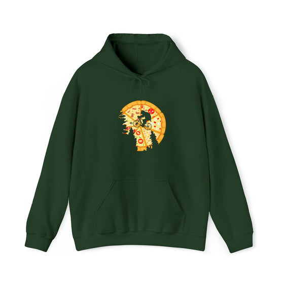 Pizza Moon Bike Ride Sweatshirt |  Abstract Unisex Hooded Hoodie Sweatshirt