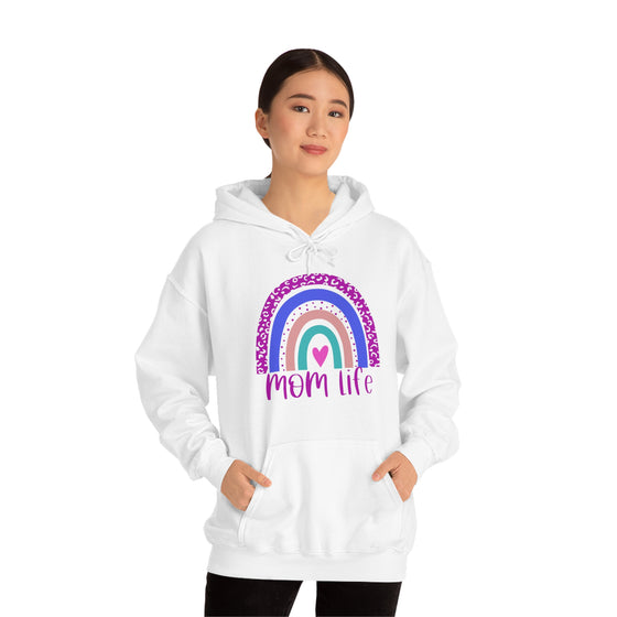 Chill Stitch – Mom Life Rainbow - Unisex Hooded Hoodie Sweatshirt – Embrace Your Vibe