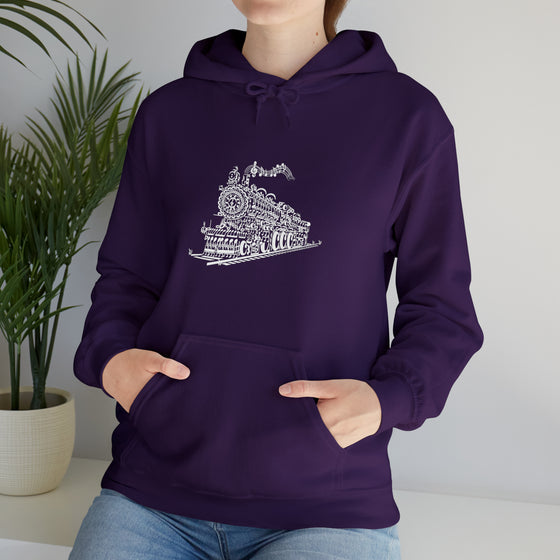 Abstract Sweatshirt | Train Locomotive Song Music Notes | Abstract Unisex Hooded Hoodie Sweatshirt