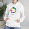 Chill Stitch – Sunflower Rainbow Peace - Unisex Hooded Hoodie Sweatshirt – Embrace Your Vibe