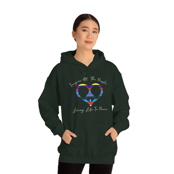 Chill Stitch – Imagine Living Life Peace - Unisex Hooded Hoodie Sweatshirt – Embrace Your Vibe