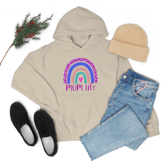 Chill Stitch – Mom Life Rainbow - Unisex Hooded Hoodie Sweatshirt – Embrace Your Vibe