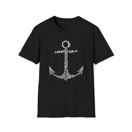 Anchor Bones Sailor Pirates | Abstract | Minimalist | Modern | Unisex Soft Style Tee T-Shirt | Embrace Your Vibe