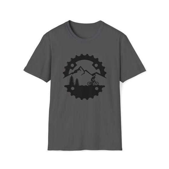 Bike Shirt | MTB Mountain Bike Sprocket Mountain Biking Ride | Unisex Soft Style Tee T-Shirt