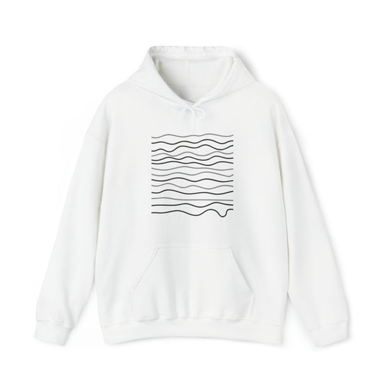 Abstract Seismograph Wave Lines Shapes Modern Lines V16  | Abstract | Minimalist | Modern  Unisex Hooded Hoodie Sweatshirt