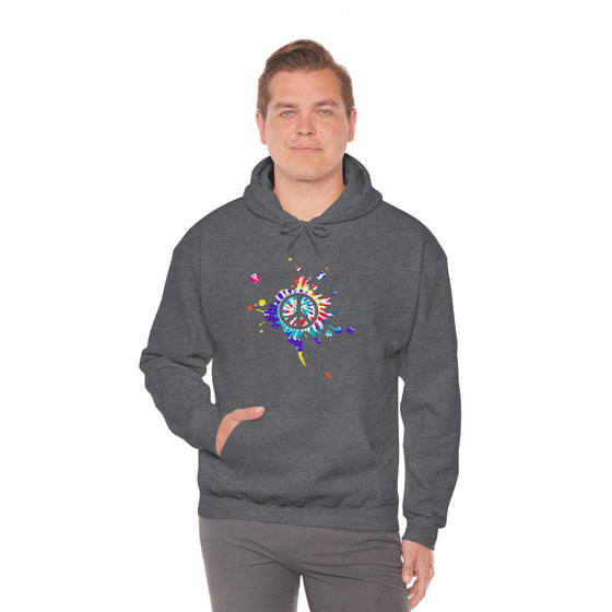 Chill Stitch – Peace Sign Color Splat - Unisex Hooded Hoodie Sweatshirt – Embrace Your Vibe