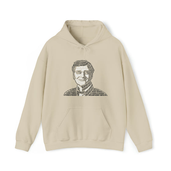 Bill Gates | Unisex Hooded Hoodie Sweatshirt | Embrace Your Vibe | Calligram Word Design