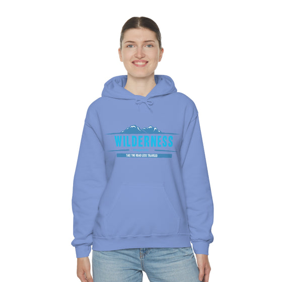 Chill Stitch – Wilderness Road Less Traveled - Unisex Hooded Hoodie Sweatshirt – Embrace Your Vibe