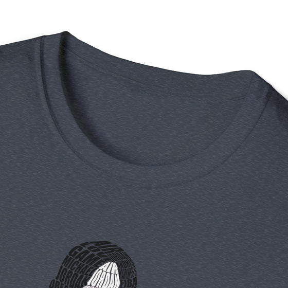 Michael Jordan Basketball |  Unisex Soft Style Tee T-Shirt  | Calligram Word Design