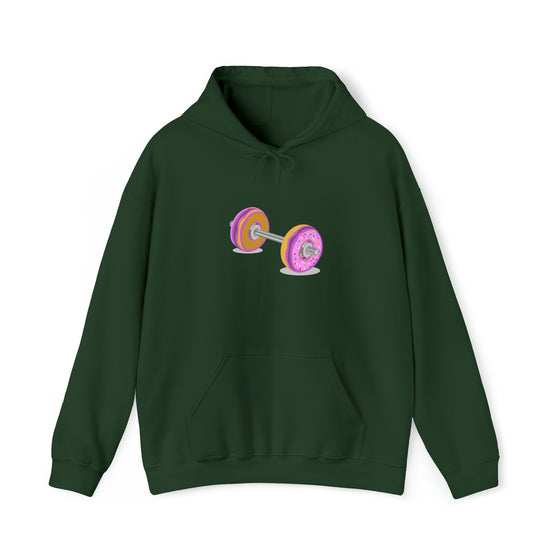 Doughnut Barbell Foodie Sweatshirt | Abstract Unisex Hooded Hoodie Sweatshirt