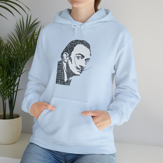 Salvador Dali Artist | Unisex Hooded Hoodie Sweatshirt  | Calligram Word Design