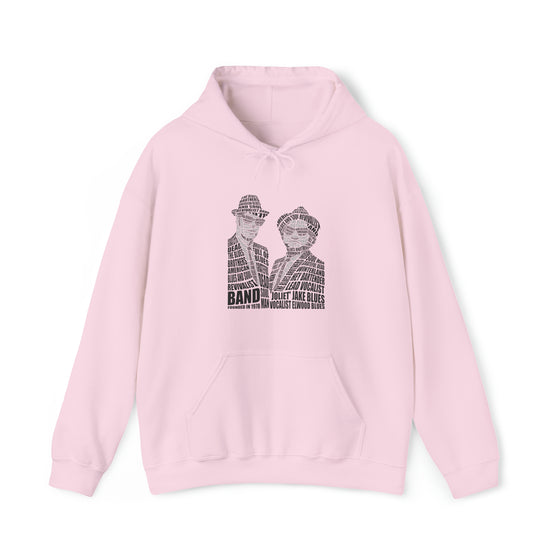 Blues Brothers | Unisex Hooded Hoodie Sweatshirt | Embrace Your Vibe | Calligram Word Design