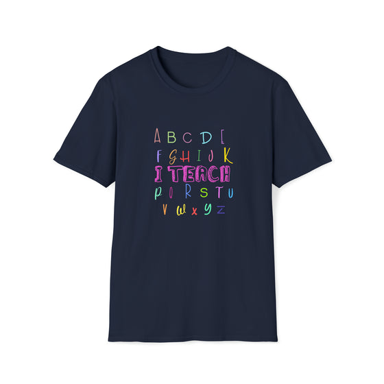 Teacher Shirt | Elementary Teach Letters | Unisex Soft Style Tee T-Shirt