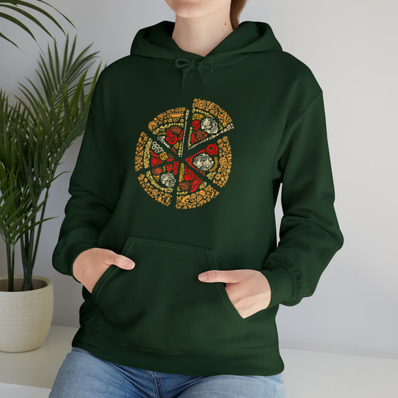 Pizza Slices Foodie Sweatshirt | Abstract Unisex Hooded Hoodie Sweatshirt