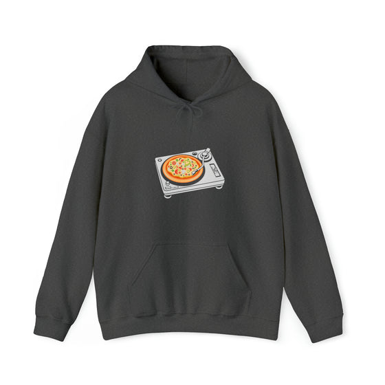 Pizza Scratch Record Player Sweatshirt | Abstract Unisex Hooded Hoodie Sweatshirt
