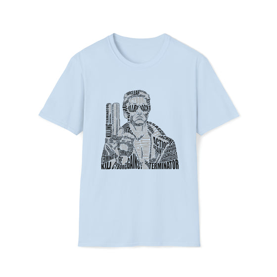 Terminator Movie | Unisex Soft Style Tee T-Shirt  | Calligram Word Design
