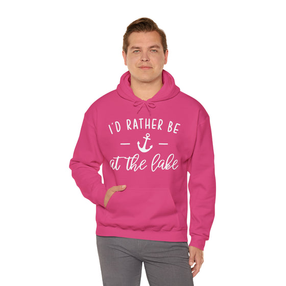 Rather Be at Lake Boating Sweatshirt | Unisex Hooded Hoodie Sweatshirt