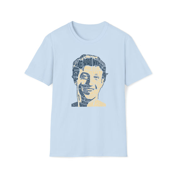 Mark Zuckerberg Meta |  Unisex Soft Style Tee T-Shirt  | Calligram Word Design